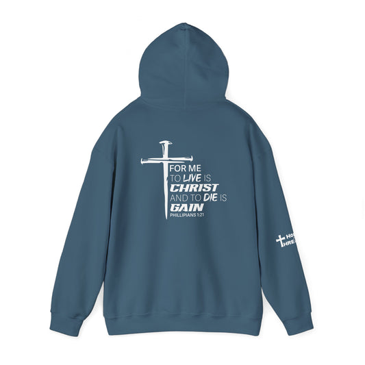 'To Live is Christ' Inspirational Biblical Design - High Quality Fleece Hoodie