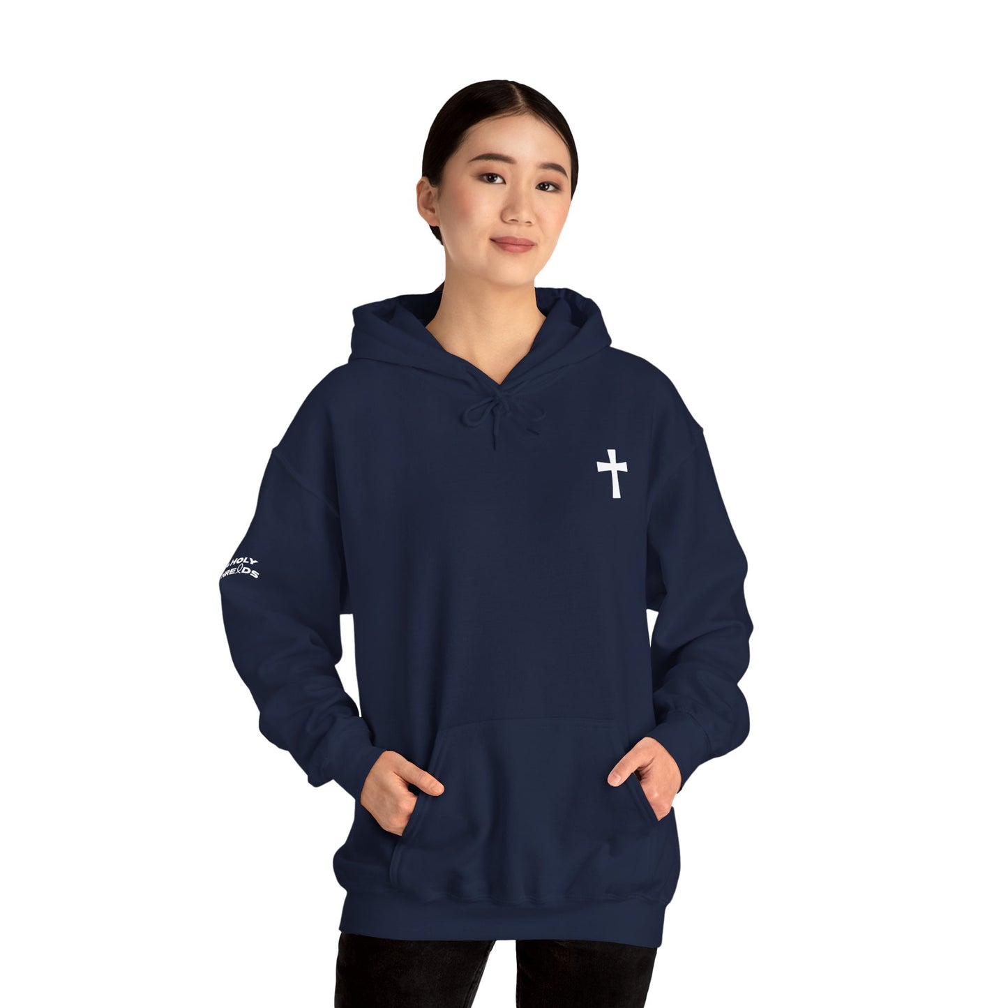 Discreet, Elegant Cross High Quality Fleece Hoodie